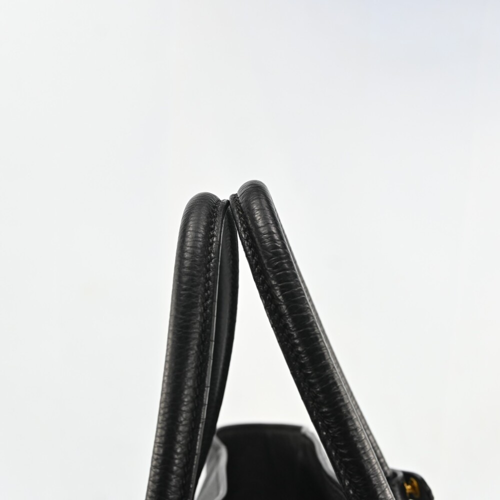 Auth Prada Logos Leather Hand Bag Black #259303P53B - Picture 13 of 15
